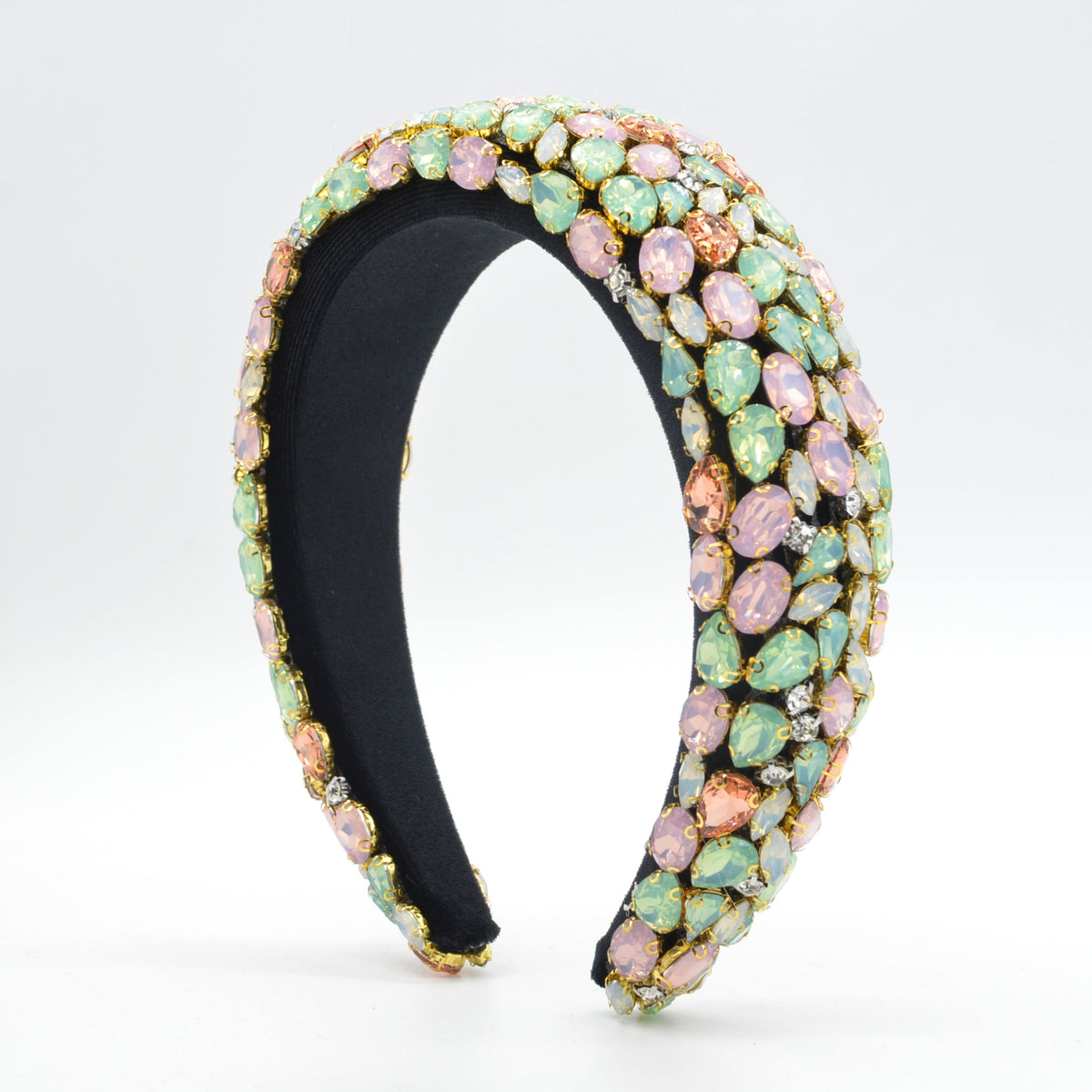 Rhinestone Geometric Headband - Korean Style