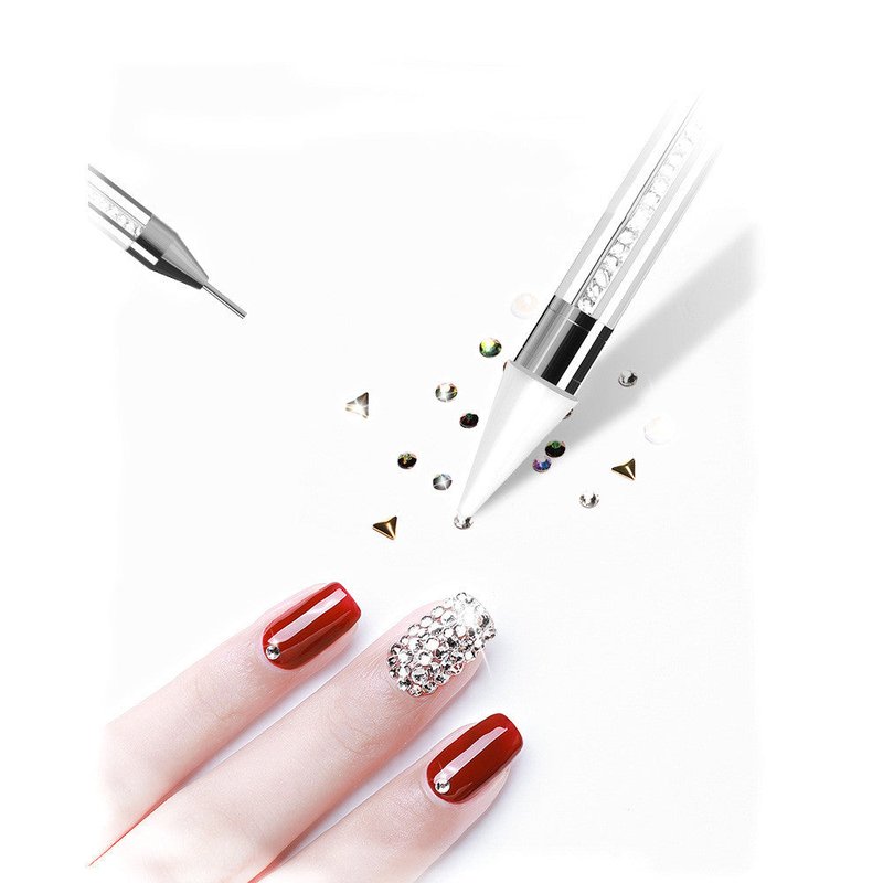 21 Grid Box Nail Rhinestones - Bright Red Crystal Glass