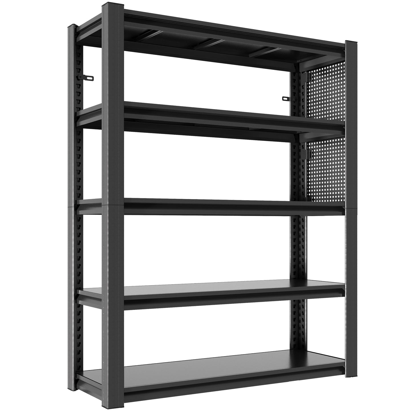 78 H 5-Tier Adjustable Heavy-Duty Storage Shelving With Pegboard,