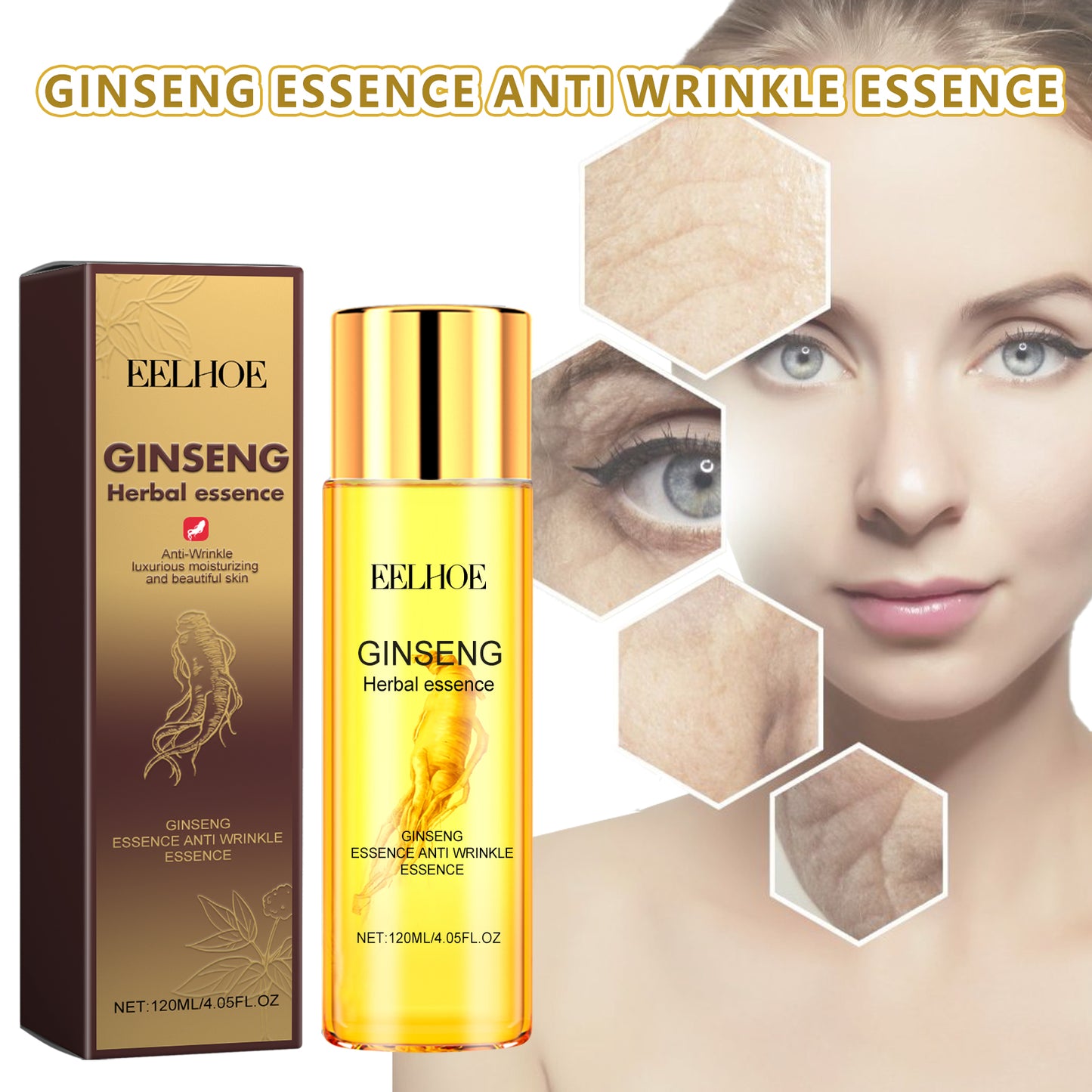 Ginseng Anti-Wrinkle Essence - 120ml Collagen Firming Facial Serum