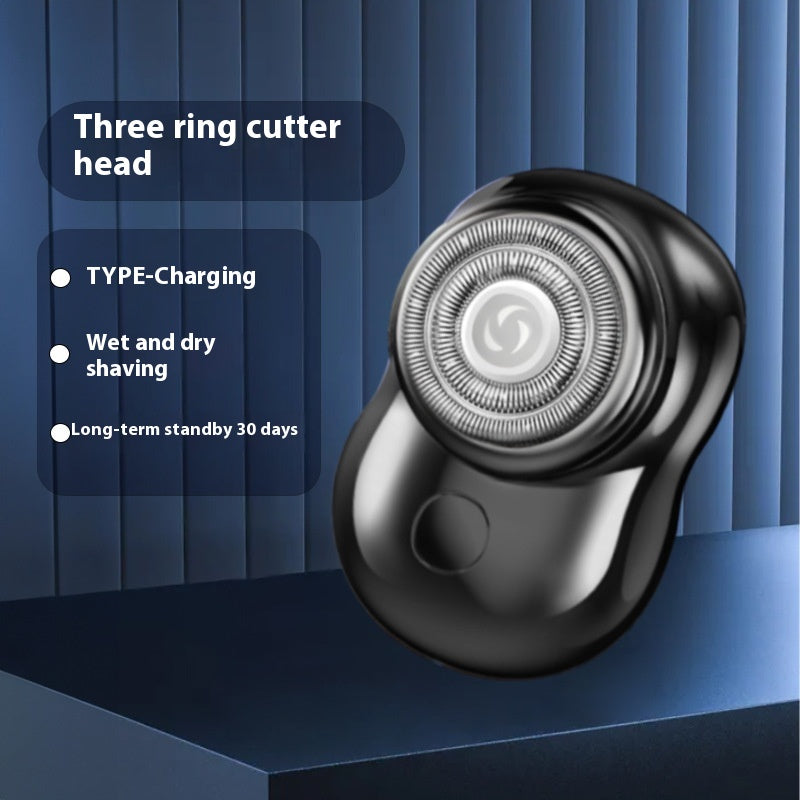 Rechargeable Electric Shaver with 3-Ring Blade