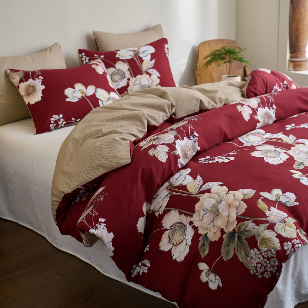 Cross Border Floral Print Duvet Cover Set - Elegant Breathable Bedding