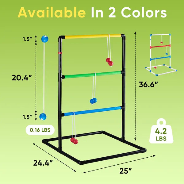 Ladder Ball and Golf Throwing Game Set - 6 Soft Balls with Scoring Board