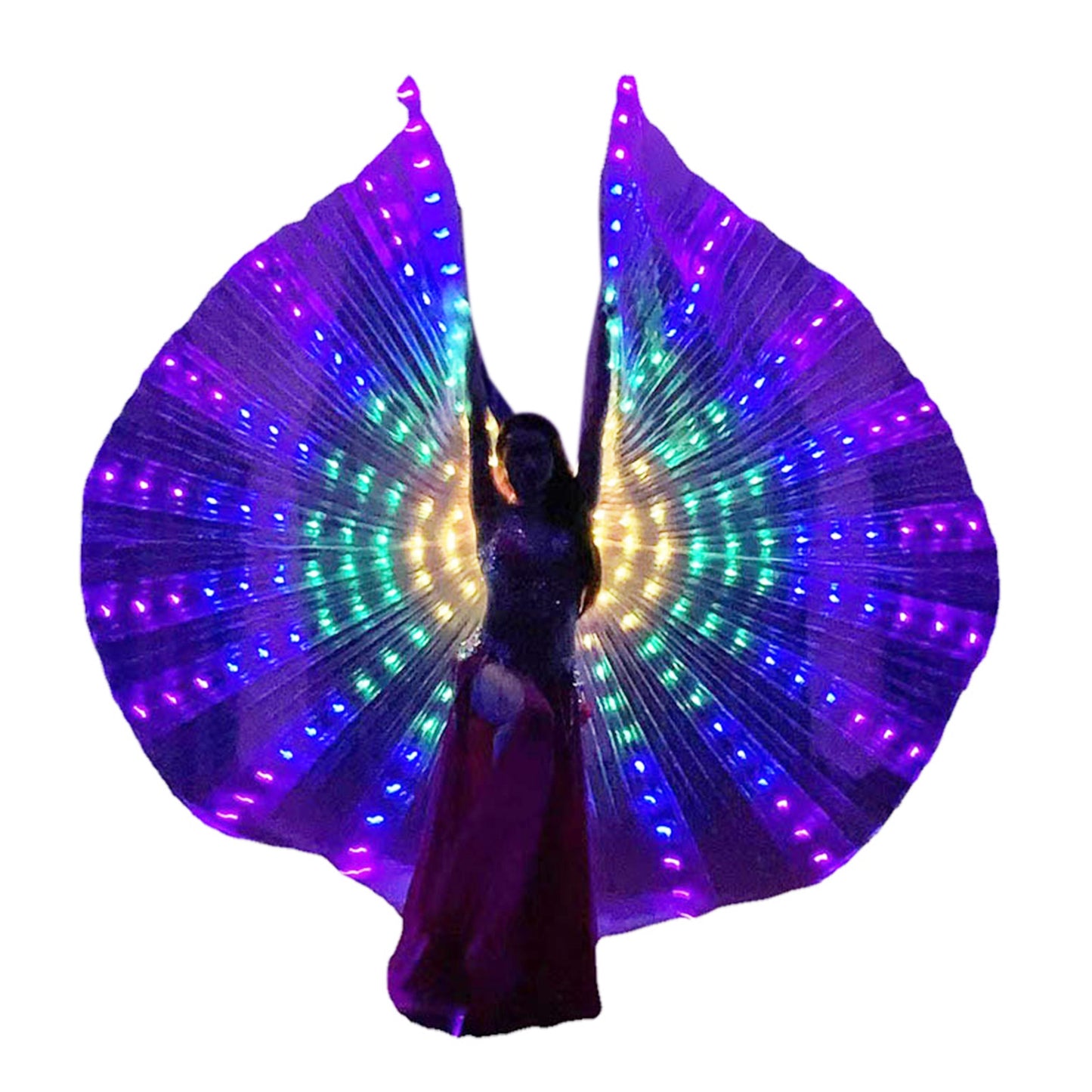 LED Light Up Wing For Adults 9.8FT Polyester Glowing Belly Dance