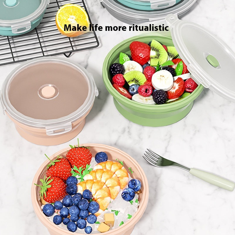 Outdoor Silicone Folding Lunch Box Set - Reusable Food Storage Container