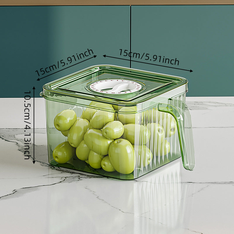 Food-Grade Transparent Drainable Refrigerator Storage Container Set