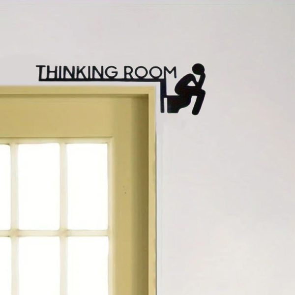 Marble Style Funny Metal Sign for Bathroom Wall Decor