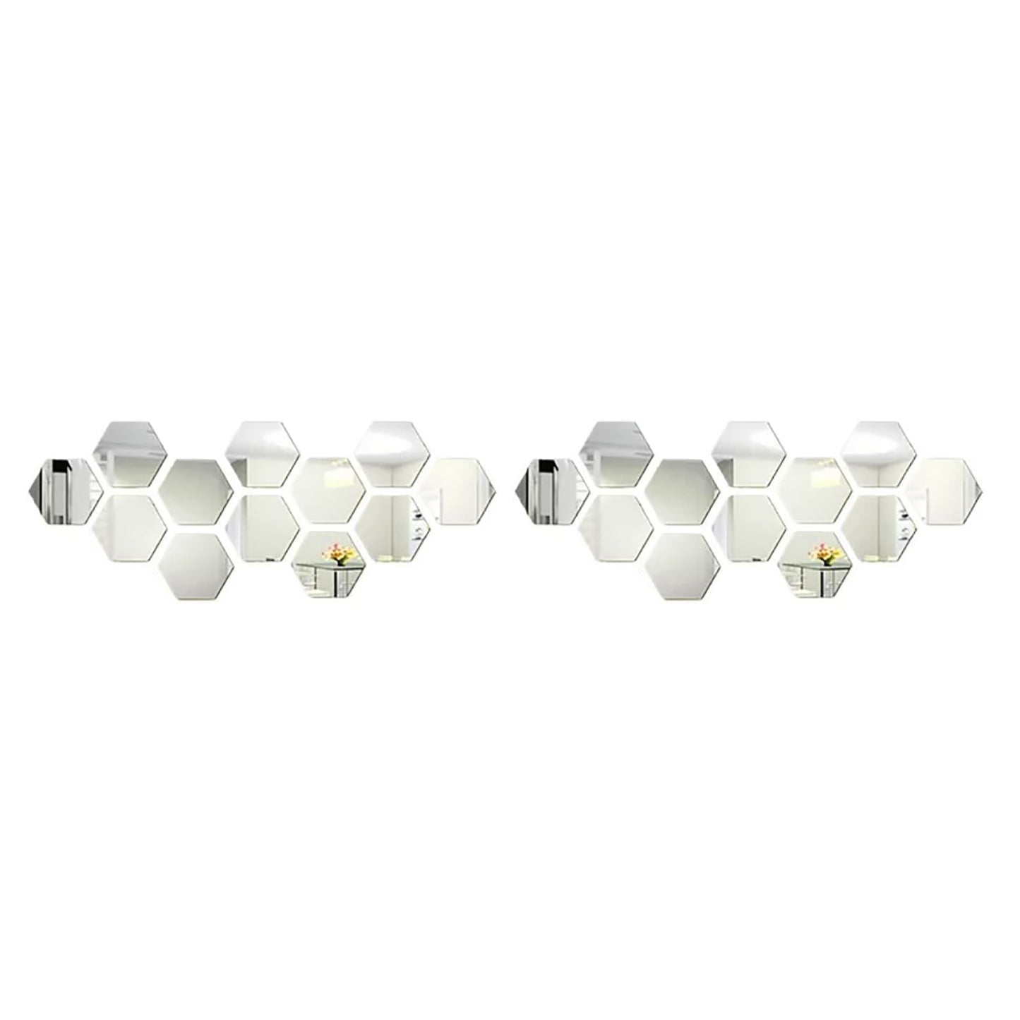 24PCS Hexagon Mirror Wall Stickers - Acrylic Home Decor