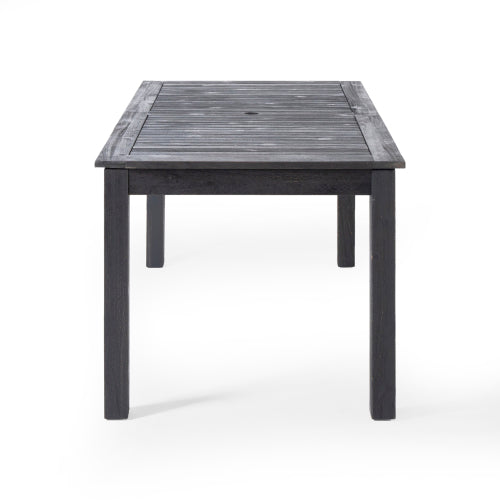 Outdoor Expandable Dining Set - 7 Piece Acacia Wood in Dark Gray & Light Gray