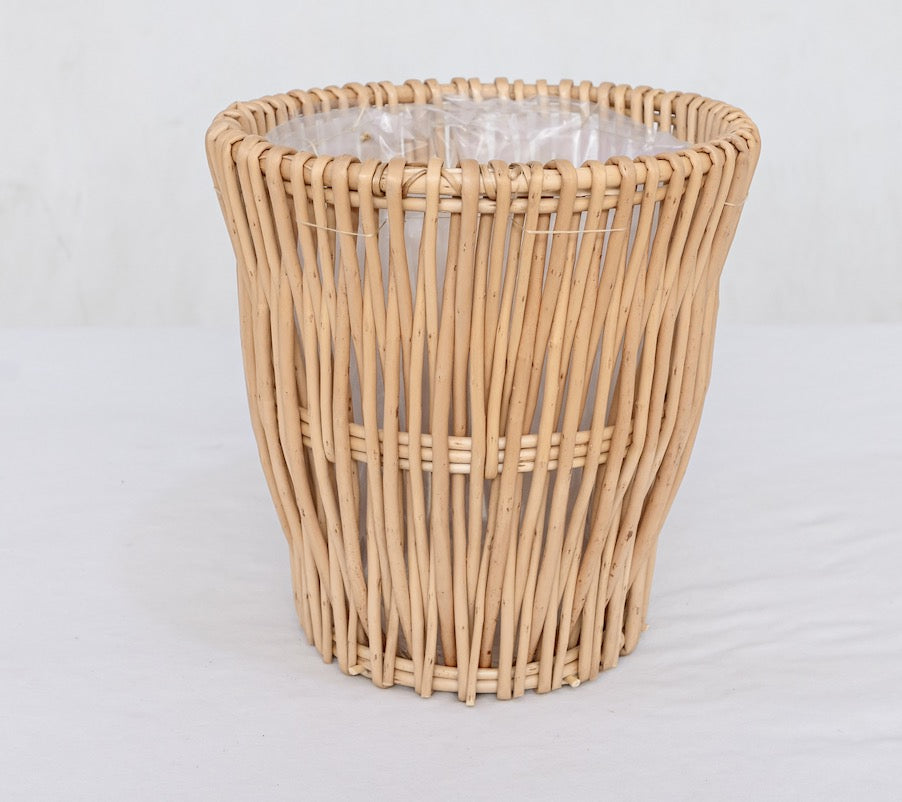 Handmade Willow Wicker Planter Basket - Boho Rustic Decor