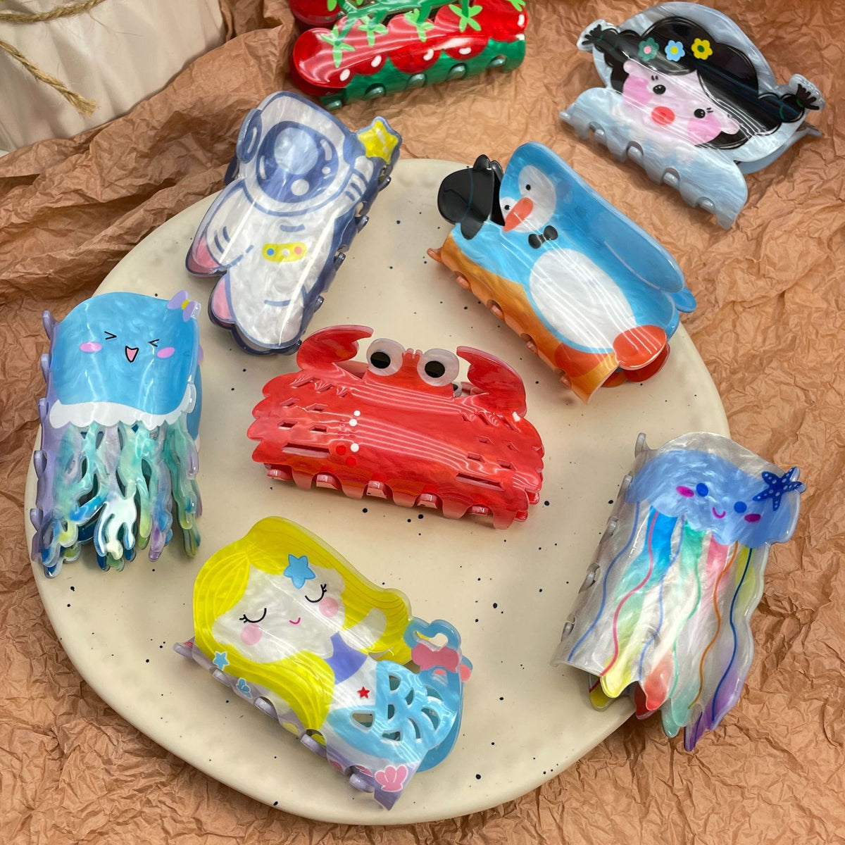 Cartoon Acrylic Hair Claw Clip - Radish