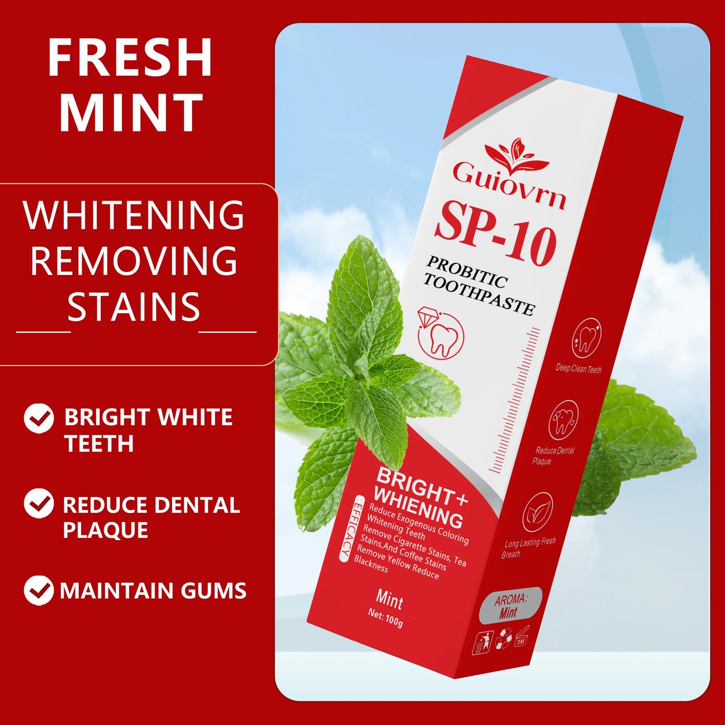Probiotic Whitening Toothpaste - Mint Freshness Enamel Care