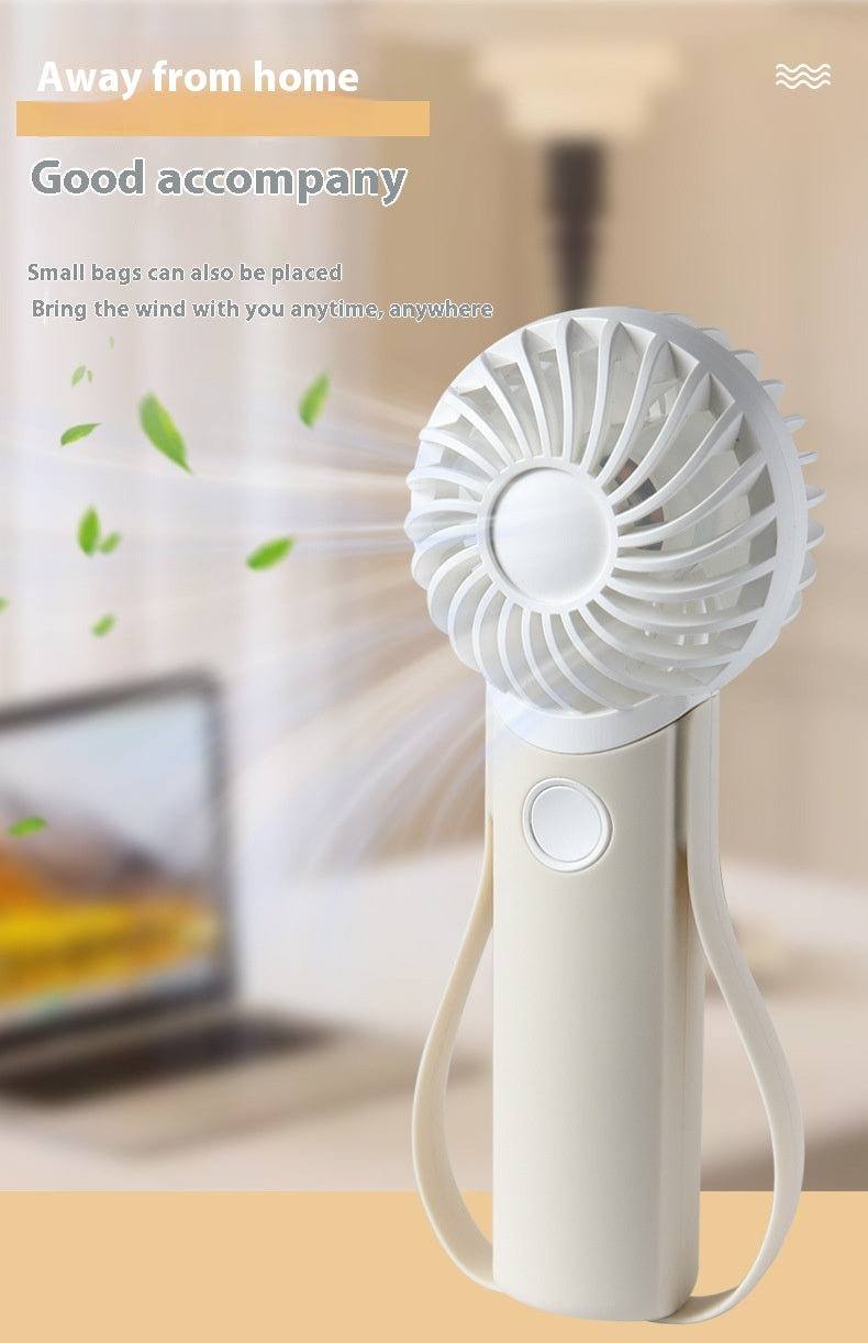 Portable Handheld Fan with Silicone Handle, USB Powered, Quiet Operation