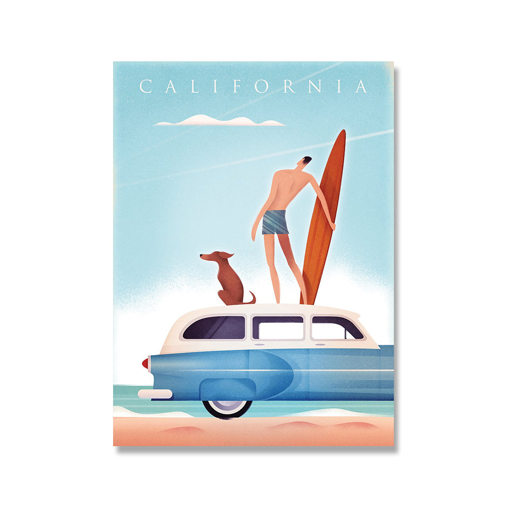Scenic Spots Retro City Canvas Wall Art - Modern Decorative Painting