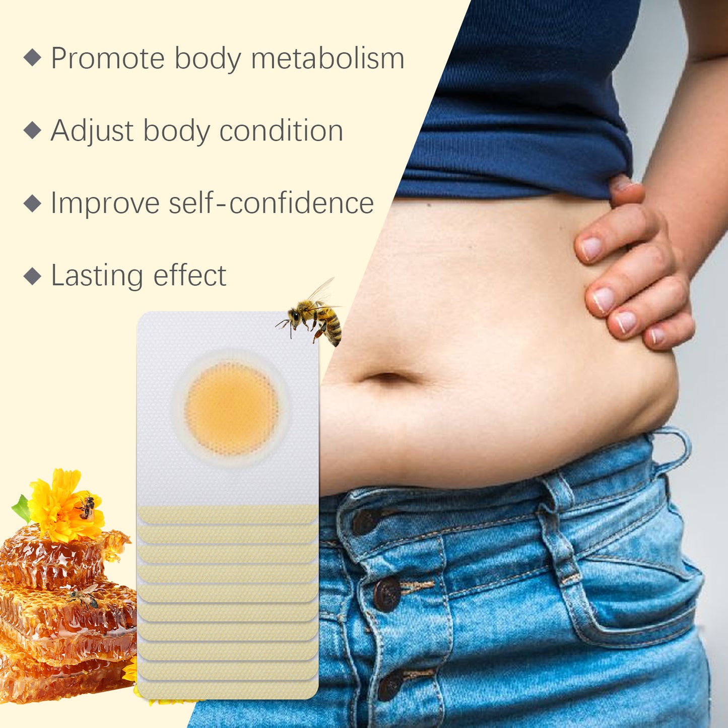 Bee Venom Body Patch - 10 Count Natural Extract Metabolism Support