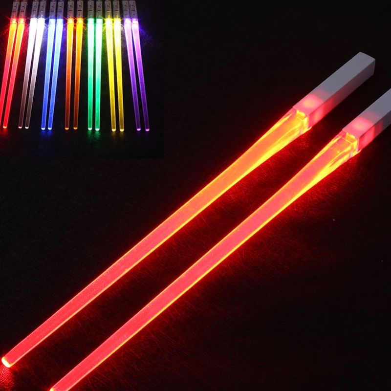 LED Light-Emitting Chopsticks Creative Lighted Flatware for Dinner