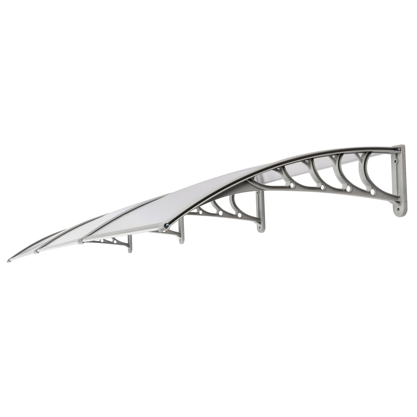 Outdoor Window Awning Canopy 120x38 Inch Polycarbonate Cover Sun Rain Snow Protection Grey