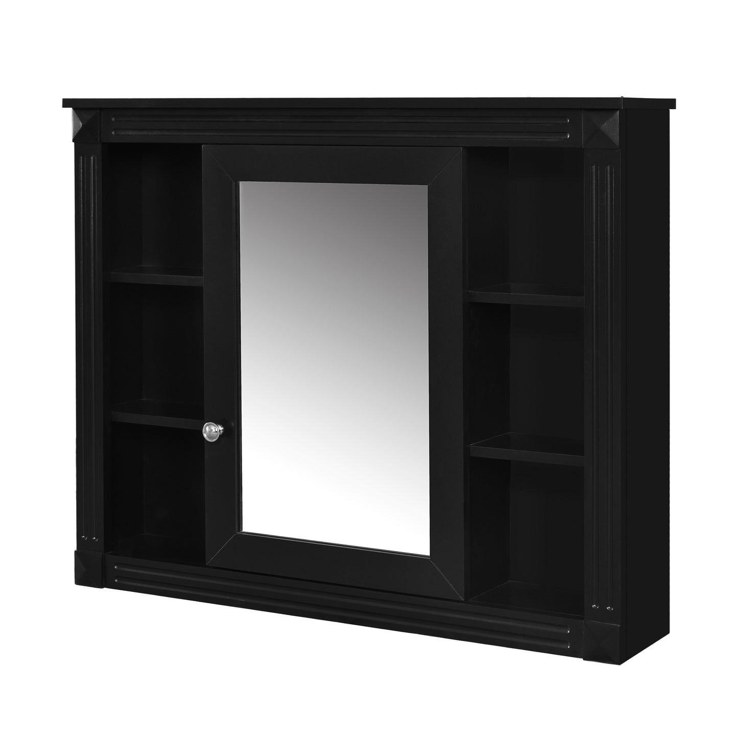 36'' Modern Bathroom Vanity with Black Mirror Cabinet & Sink
