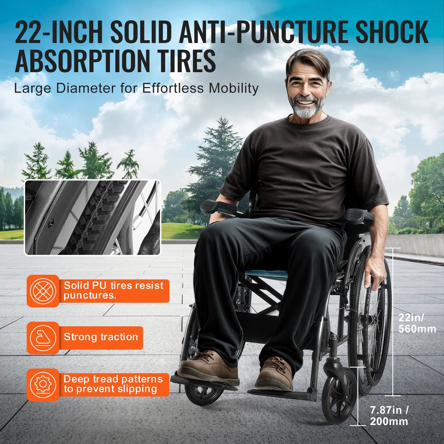 Lightweight Aluminum Wheelchair 18-In Wide Seat 250lbs with Blue Variant