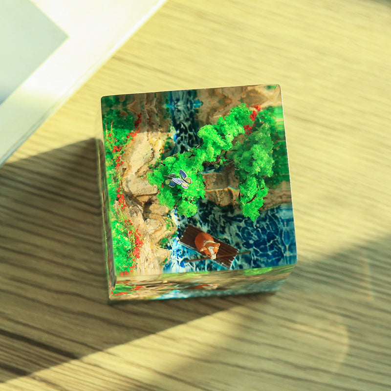 Handmade Resin Dog Decor with Flowers and Butterflies - Festive Home Ornament