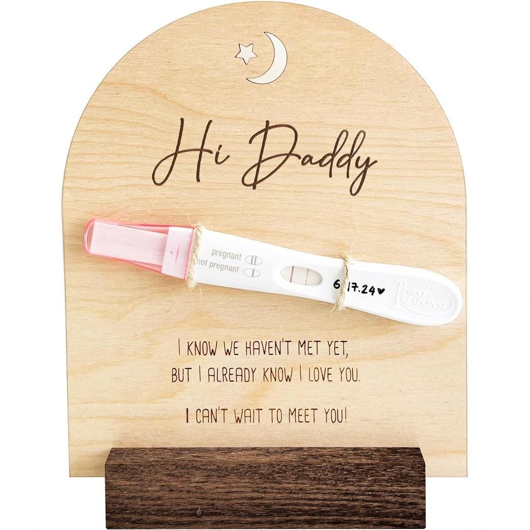 Pregnancy Reveal Wooden Sign - Keepsake Plaque for Baby Announcement & Photo Prop