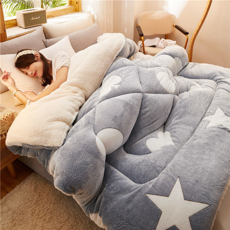 Winter Thick Quilt Set - Single, Double & King Sizes with Lamb Velvet Cover
