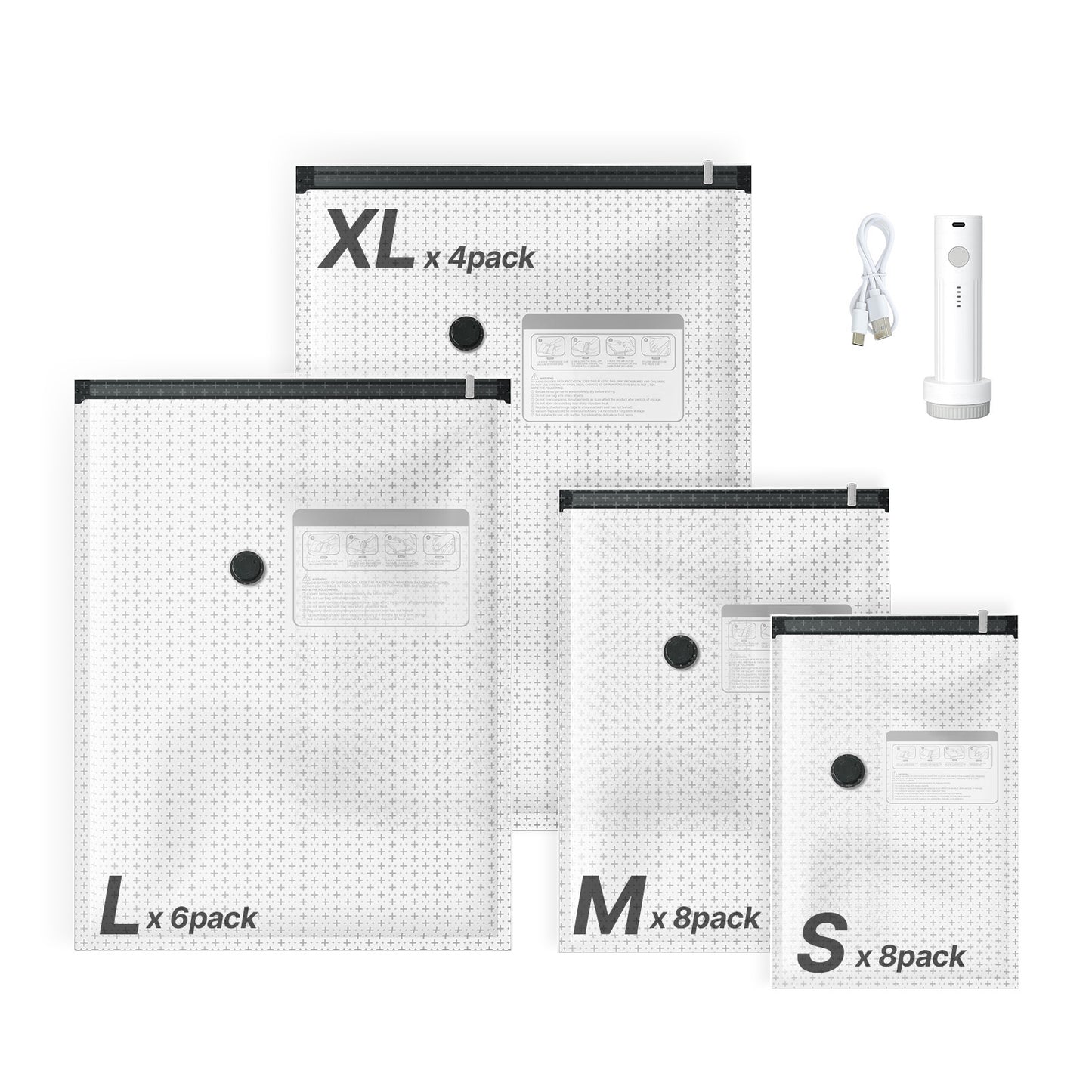 Vacuum Storage Bags 26 Pack Space Saver Clothes Organizer with Pump