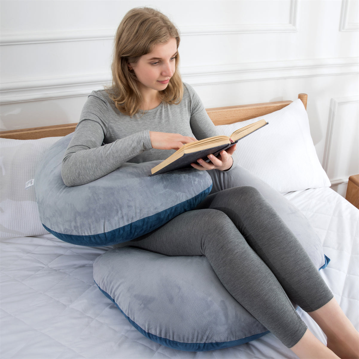Multi-Functional C-Shaped Pregnancy Body Pillow for Maternity & Sleep Comfort