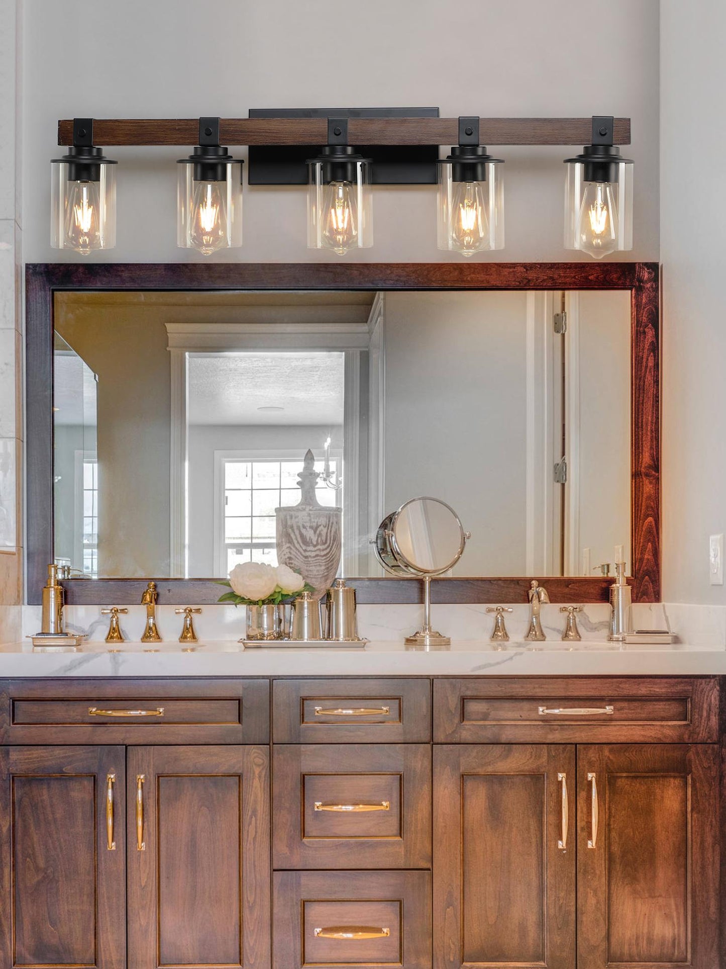 Rustic 5-Light Vanity Light Fixture - Industrial Bathroom Sconce