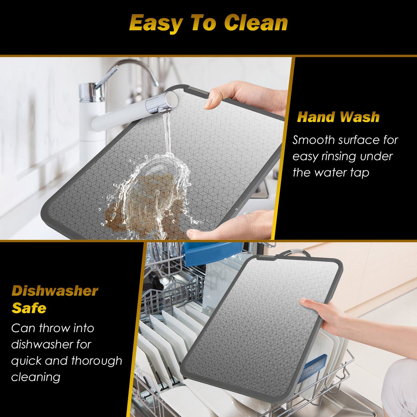 2-Piece Double-Sided Stainless Steel Cutting Board Set