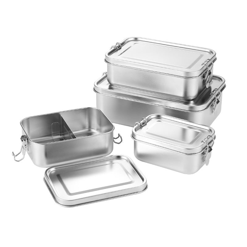 304 Stainless Steel Lunch Box Food Grade with Lid and Partition Options