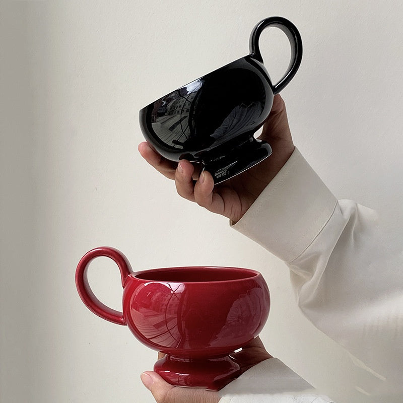 Porcelain Ceramic Coffee Cup - Multiple Colors & 280ml Capacity