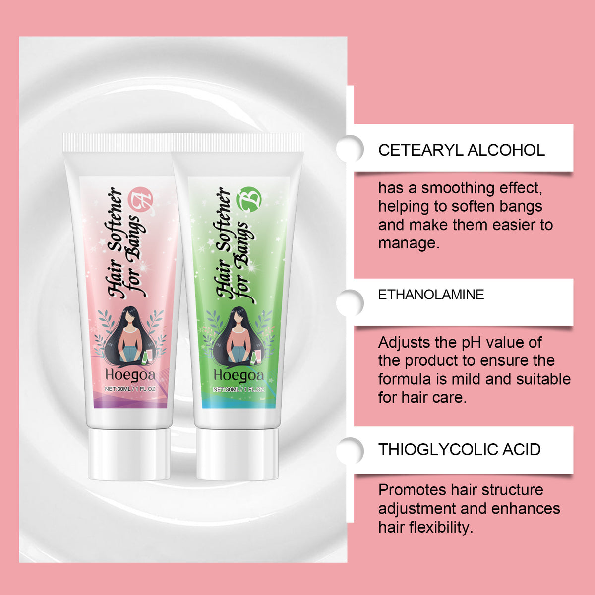 Bangs Softening Care Cream Improve Hair Frizz Moisturizing Luster