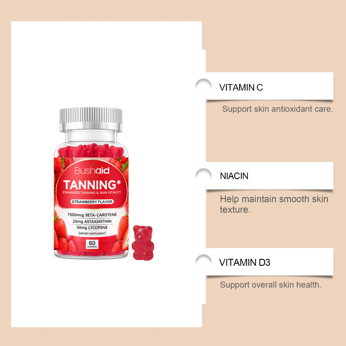 Skin Brightening Gummy Vitamins - 60 Gummies