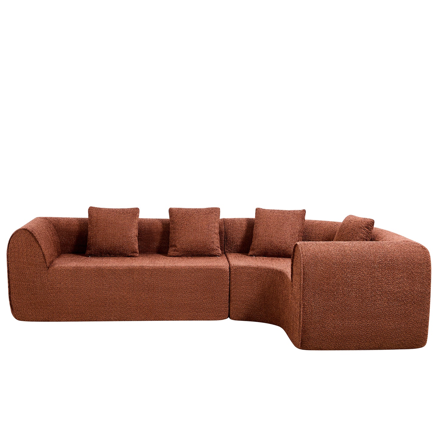 110 Modern Curved L-Shaped Modular Sectional Sofa With High-Density