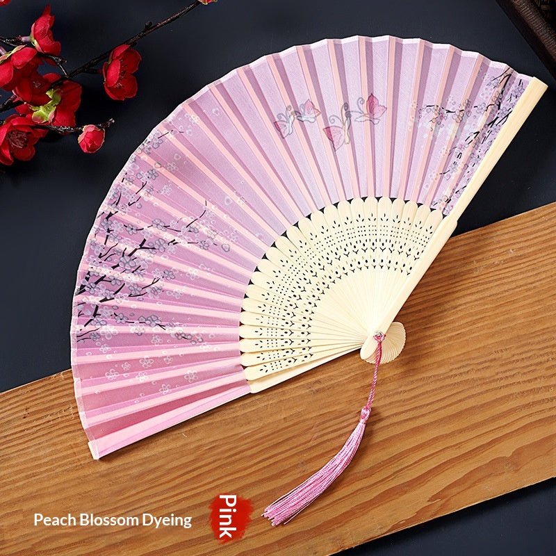 Chinese Style Portable Folding Fan - Bamboo Handheld Fan for Home & Garden