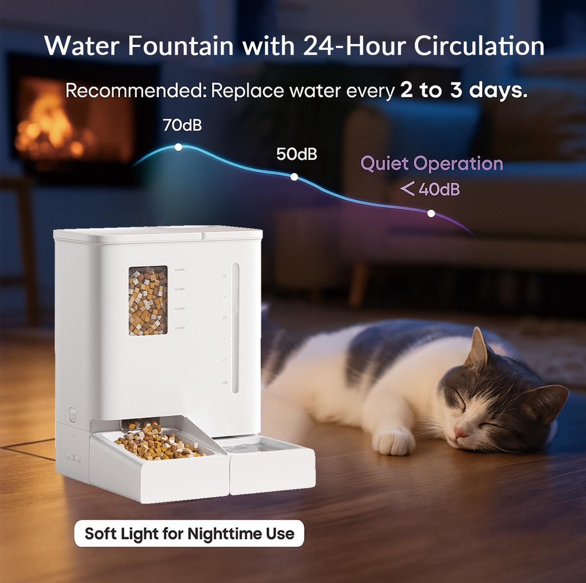 WiFi Automatic Pet Feeder & Waterer Set - 2-Week Capacity, App Control, Detachable & Washable
