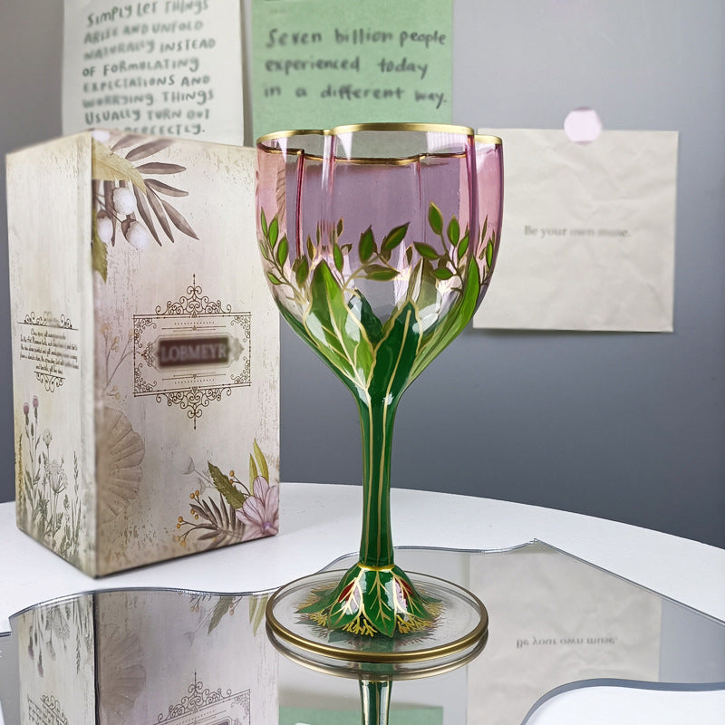 Vintage Crystal Wine Glass Set - Austria Champagne & Syllabub Cups, Flowers Style