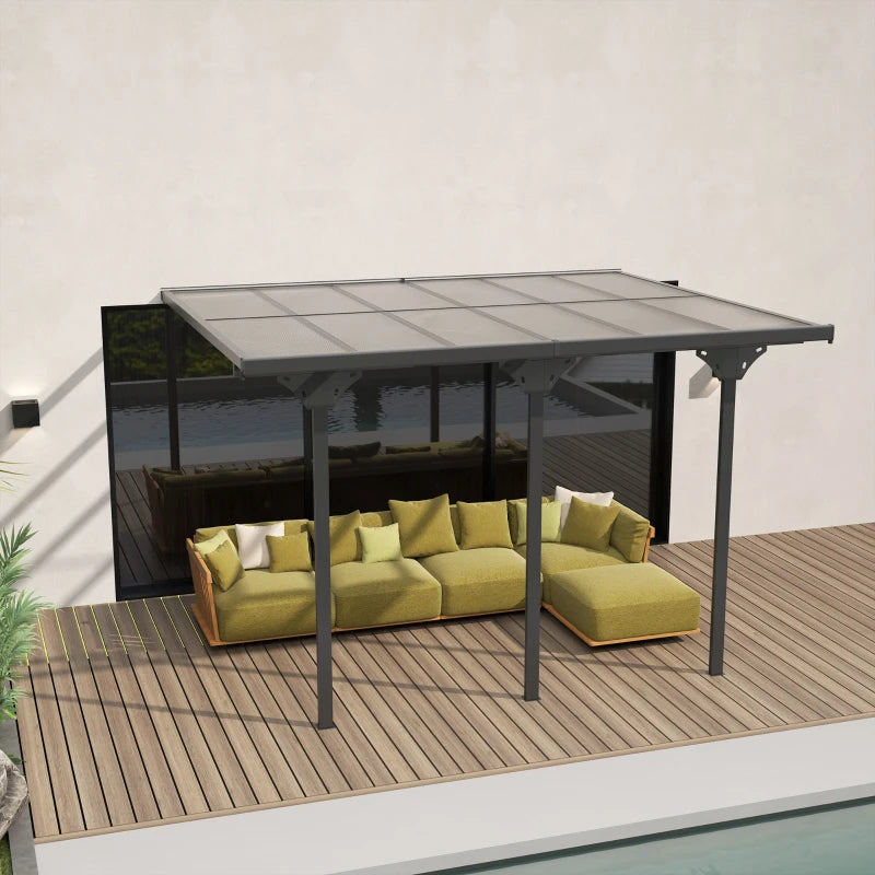 12' X 10' Outdoor Polycarbonate Pergola, Transparent UV Blocking