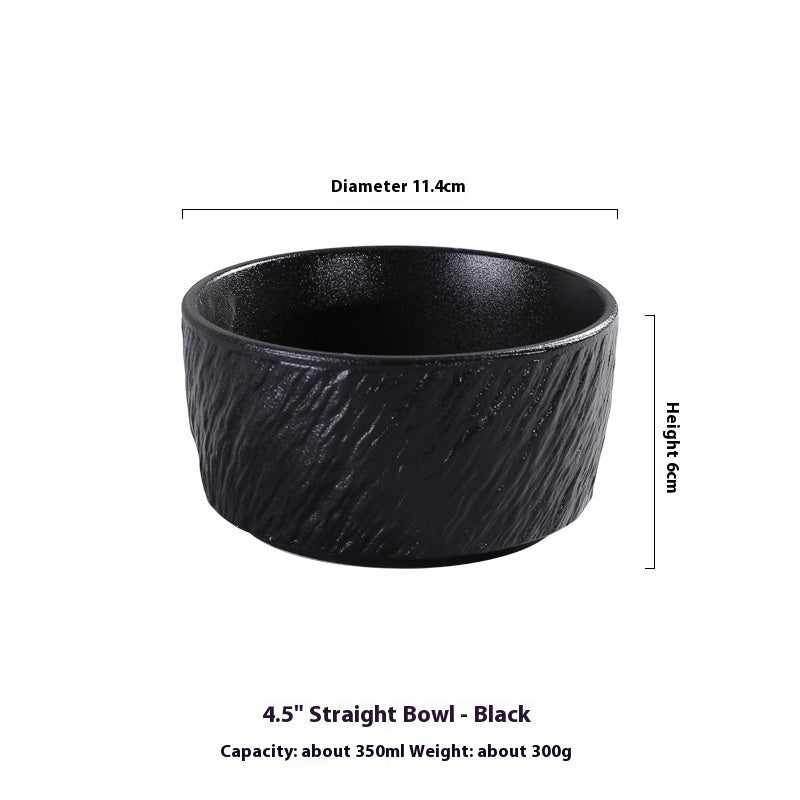Ceramic Straight Body Rice Noodle Bowl Nordic Style Kitchen Storage Set
