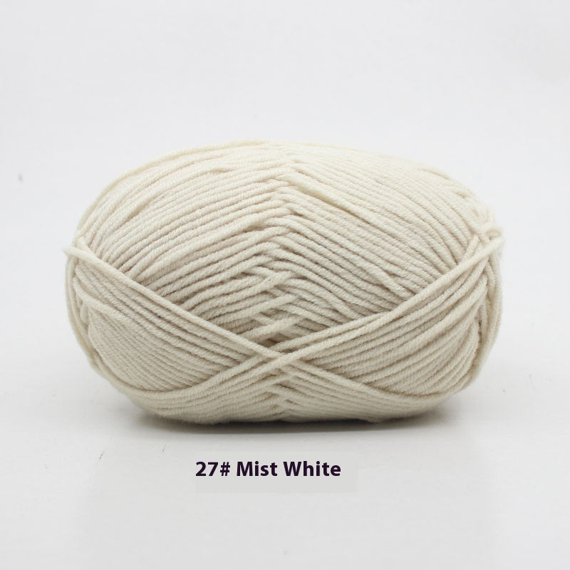 Four-Strand Milk Cotton Crochet Yarn Balls for Craft Projects - Multiple Colors