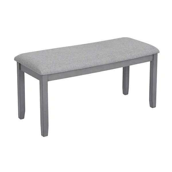 6-Piece Wooden Dining Set with Rectangular Table, 4 Chairs & Bench - Gray