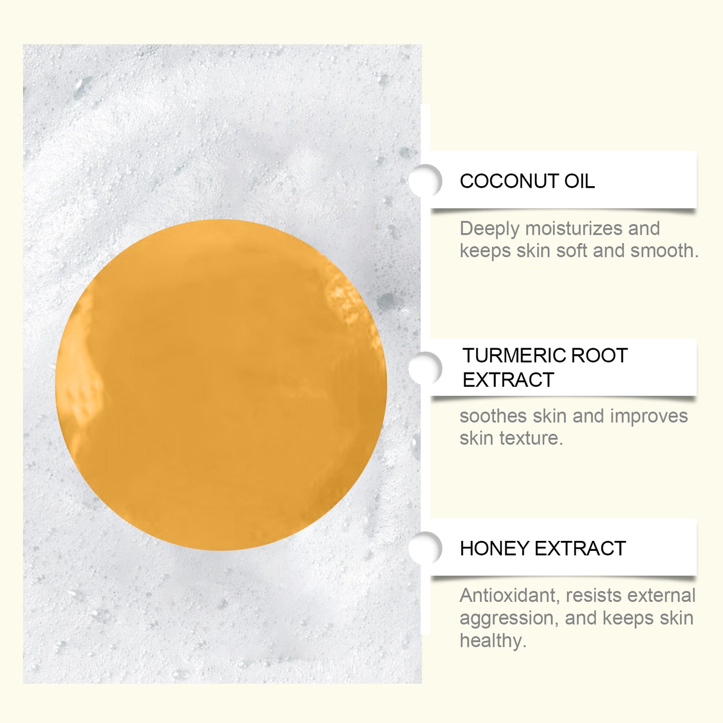 Honey Turmeric Soap for Face - Gentle Brightening & Moisturizing Cleansing Bar