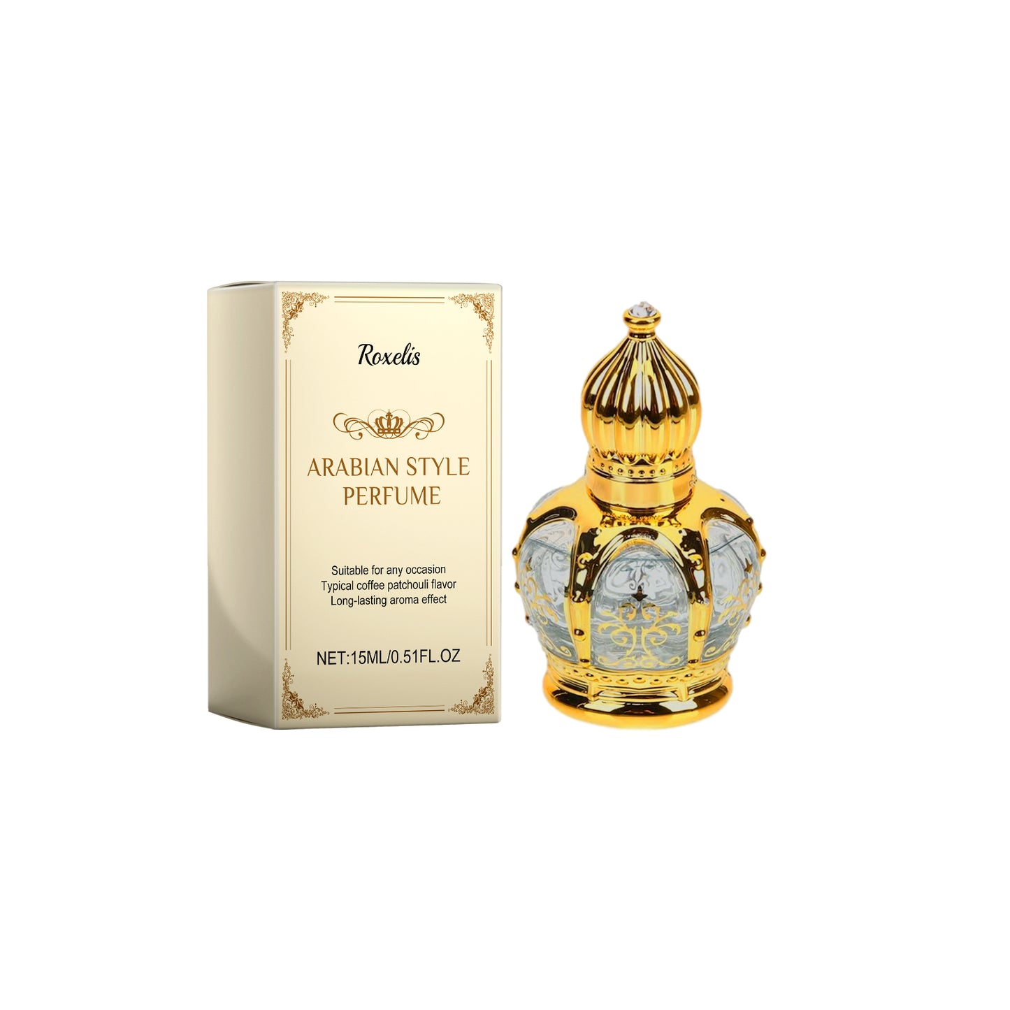 Arabian Coffee & Patchouli Perfume Oil - Long Lasting Unisex Fragrance 15ml
