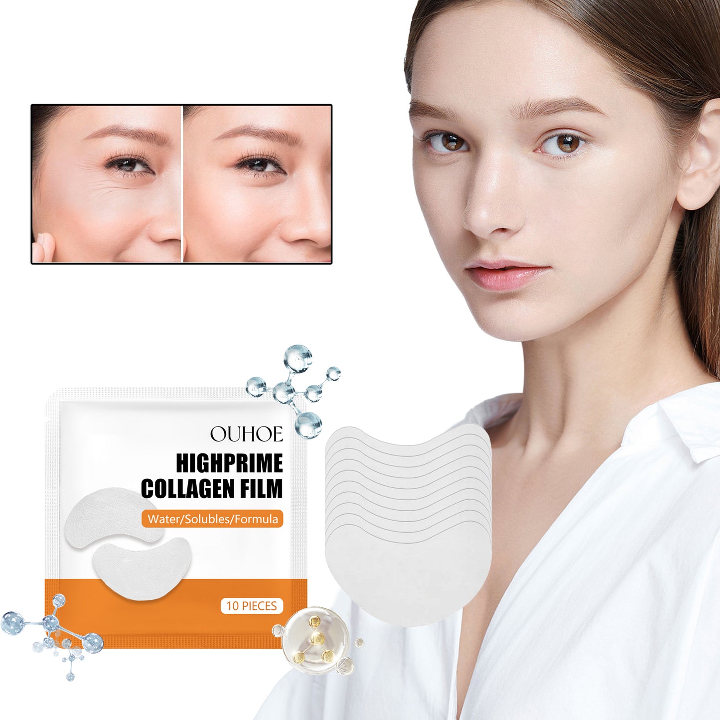 Collagen Eye Film Patches for Fine Lines & Firming - 10 Piece Set