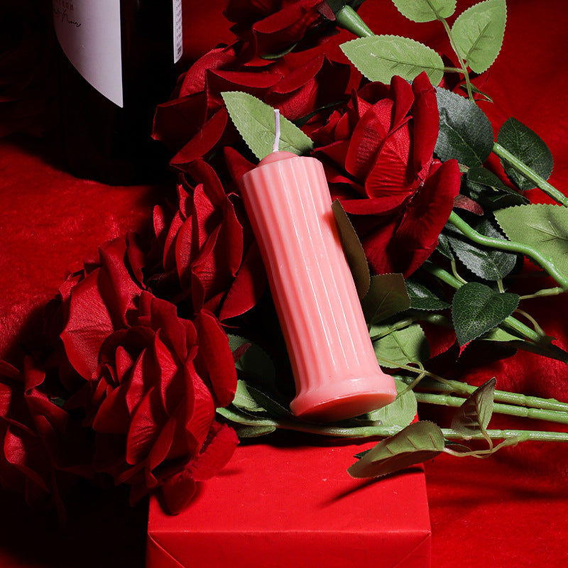 Soy Wax Cylindrical Candle for Home & Wellness - Black, Pink, Red Variants