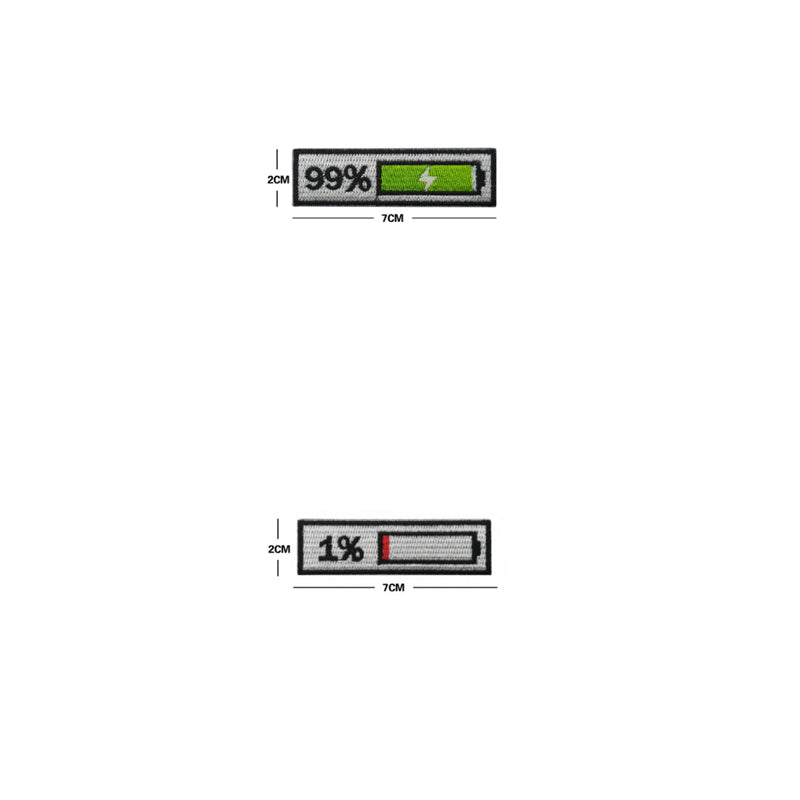 4PCS Funny Battery Percentage Morale Patches Set