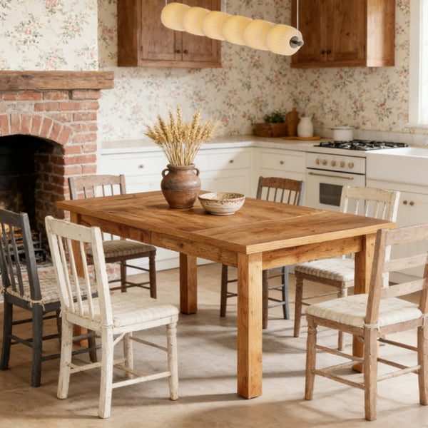Spacious Dining Table for 6-8 People - Walnut Finish
