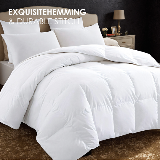 Full Size White Microfiber Comforter - Lightweight & Warm