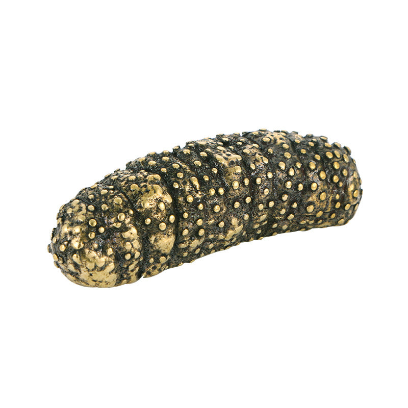 Sea Cucumber Brass Ornament - Antique Copper Tea Pet for Home Decor